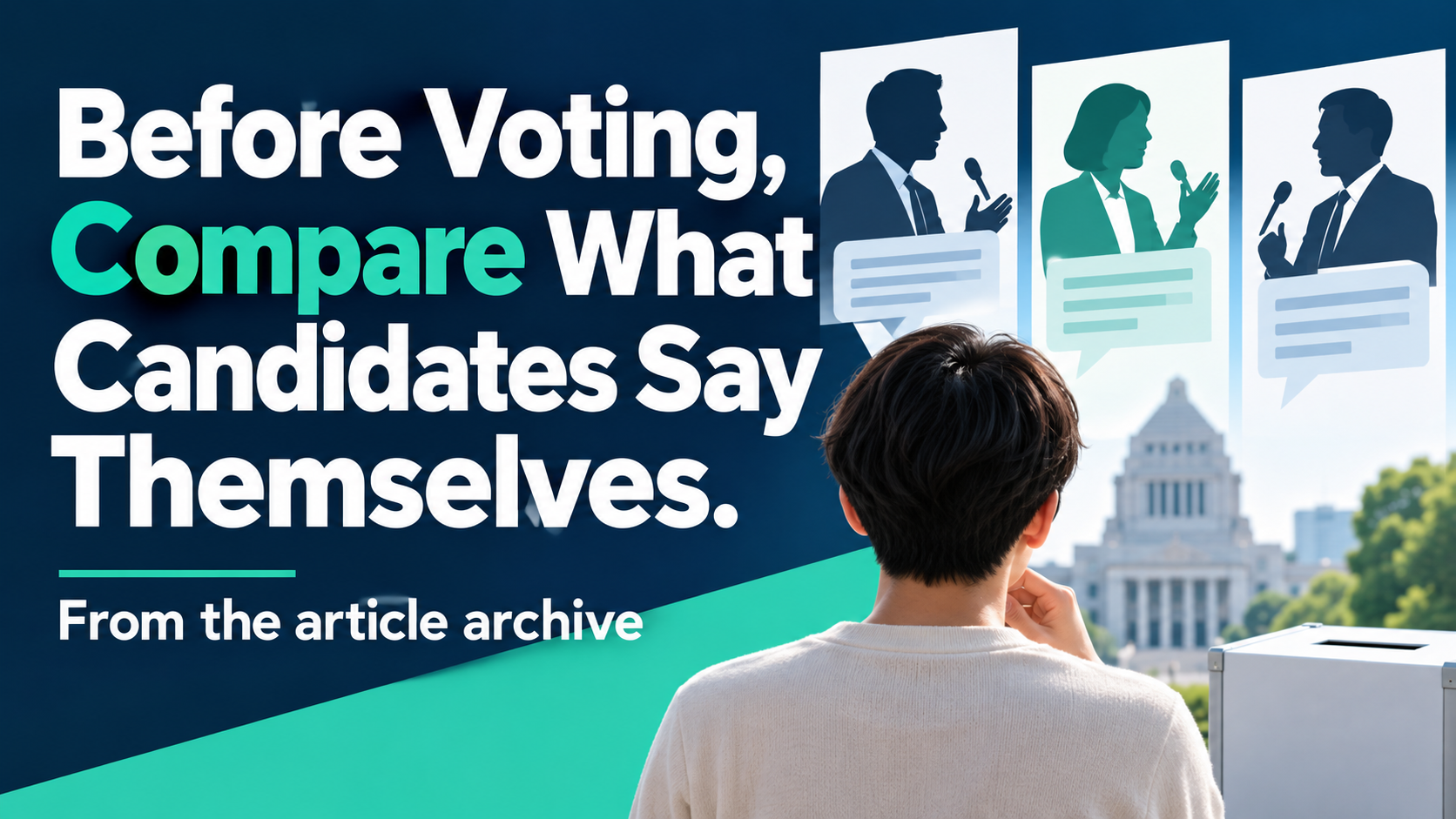 Article illustration: Before Voting, Compare What Candidates Say Themselves.